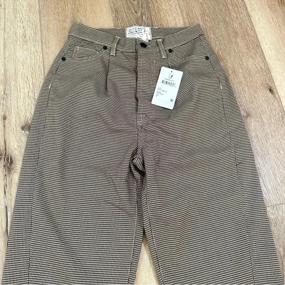 Sandrine Rose x Free People Houndstooth Button Trouser Dress Pant Size 24 NWT - Picture 3 of 12